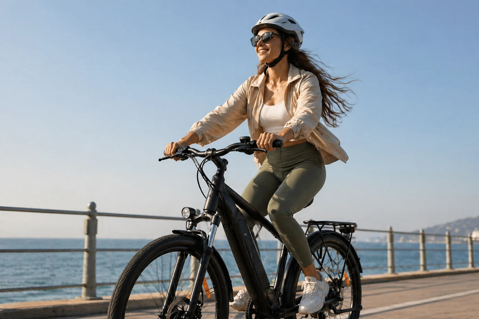Person riding electric vehicle